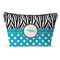 Dots & Zebra Makeup Bag - Large - 12.5"x7" (Personalized)