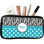 Dots & Zebra Makeup / Cosmetic Bag - Small (Personalized)