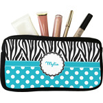 Dots & Zebra Makeup / Cosmetic Bag - Small (Personalized)