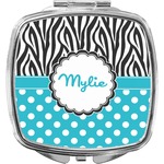 Dots & Zebra Compact Makeup Mirror (Personalized)