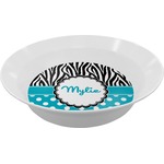 Dots & Zebra Melamine Bowl - 12 oz (Personalized)