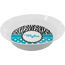 Dots & Zebra Melamine Bowl (Personalized)