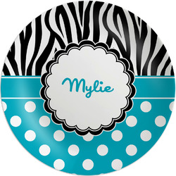 Dots & Zebra Melamine Salad Plate - 8" (Personalized)