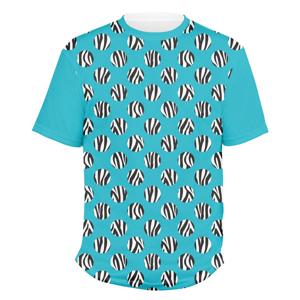 Custom Dots & Zebra Men's Crew T-Shirt - X Large