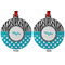 Dots & Zebra Metal Ball Ornament - Front and Back