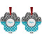 Dots & Zebra Metal Paw Ornament - Front and Back