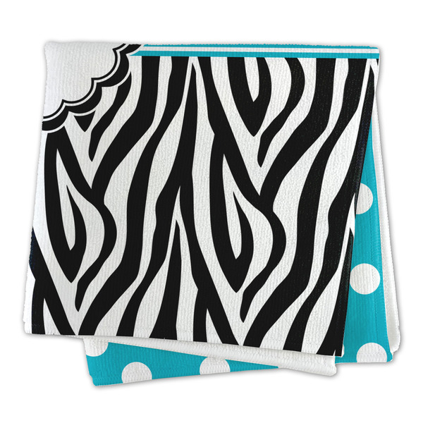 Dots & Zebra Microfiber Dish Rag - FOLDED (square)