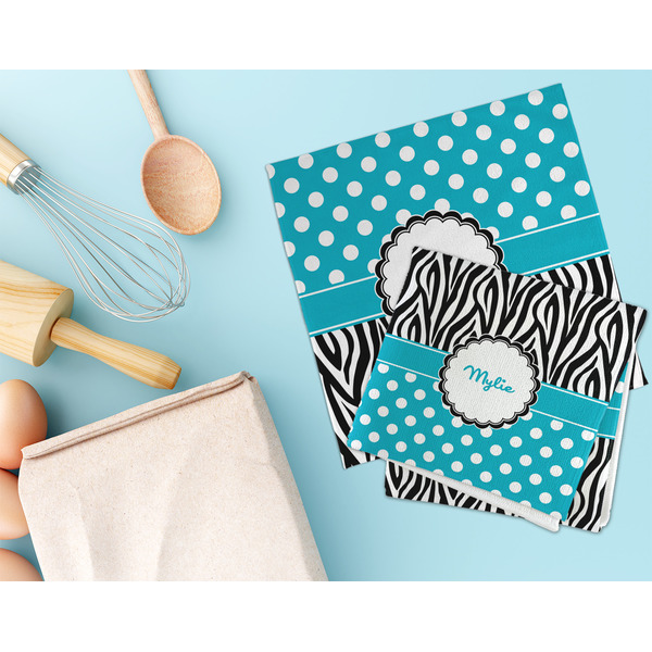 Dots & Zebra Microfiber Dish Rag - LIFESTYLE