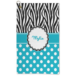 Dots & Zebra Microfiber Golf Towel - Large (Personalized)