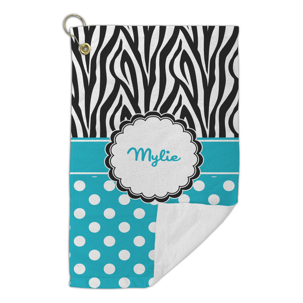Dots & Zebra Microfiber Golf Towels Small - FRONT FOLDED