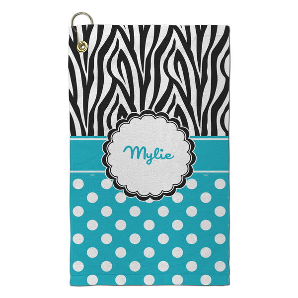Custom Dots & Zebra Microfiber Golf Towel - Small (Personalized)