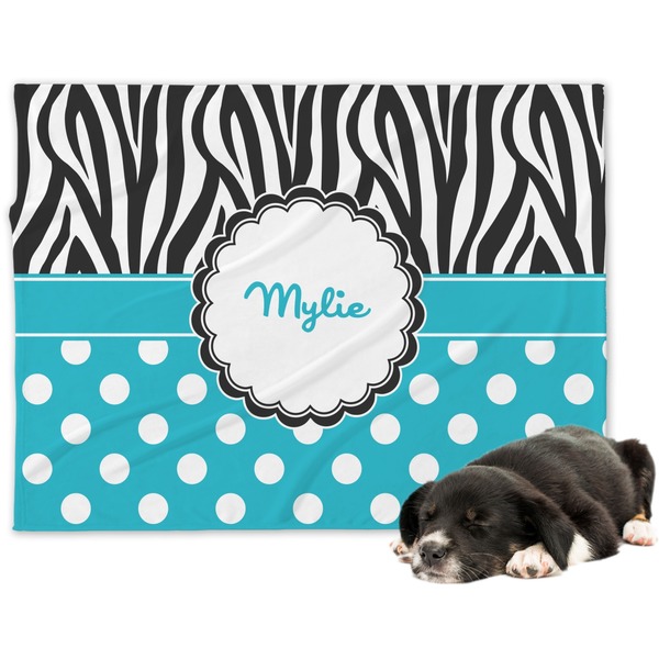 Custom Dots & Zebra Dog Blanket (Personalized)