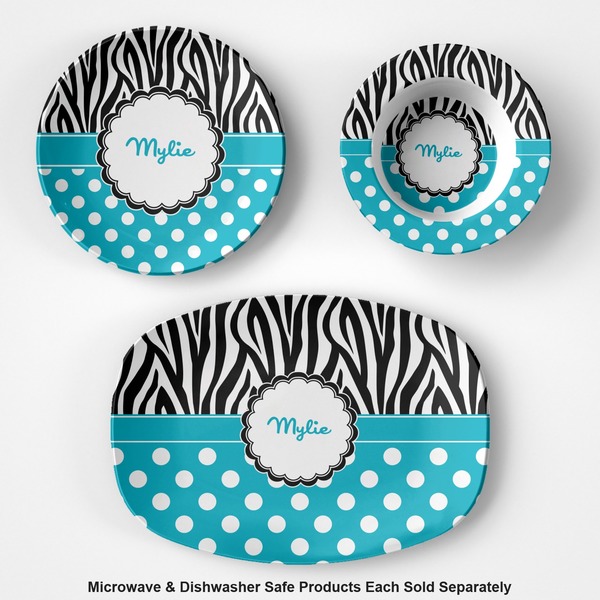 Dots & Zebra Microwave & Dishwasher Safe CP Plastic Dishware - Group