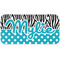 Dots & Zebra Mini/Bicycle License Plate (2 Holes) (Personalized)