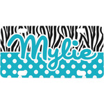 Dots & Zebra Mini / Bicycle License Plate (4 Holes) (Personalized)