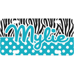Dots & Zebra Mini / Bicycle License Plate (4 Holes) (Personalized)