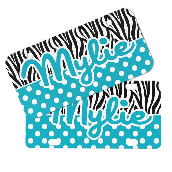 Dots & Zebra Mini License Plates - MAIN (4 and 2 Holes)