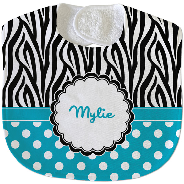 Dots & Zebra New Baby Bib - Closed and Folded