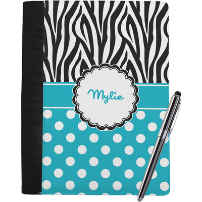 Dots & Zebra Notebook Padfolio - Large w/ Name or Text