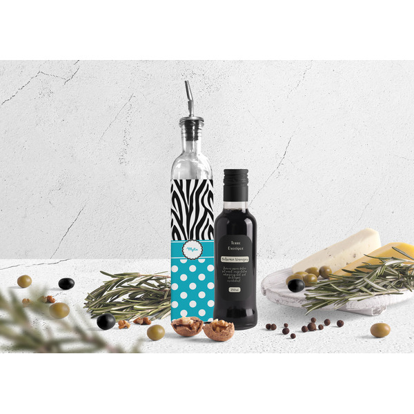 Dots & Zebra Oil Dispenser Bottle - Lifestyle Photo