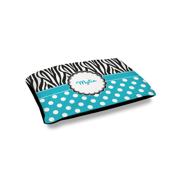 Custom Dots & Zebra Outdoor Dog Bed - Small (Personalized)