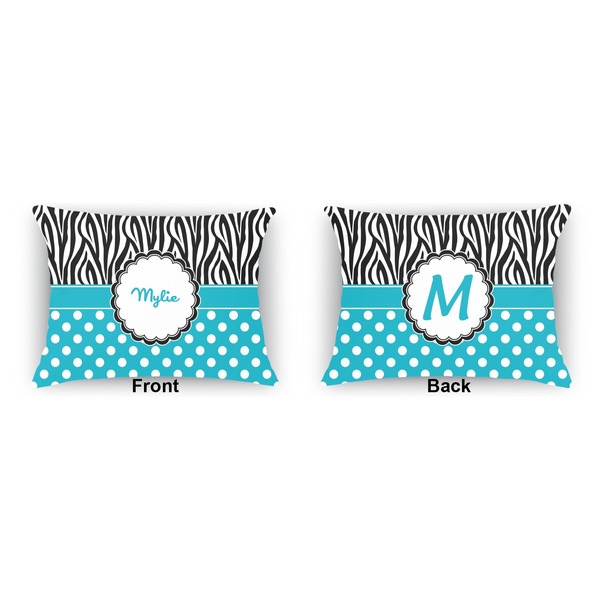 Dots & Zebra  Outdoor Rectangular Throw Pillow (Front and Back)
