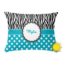 Dots & Zebra Outdoor Throw Pillow (Rectangular) (Personalized)