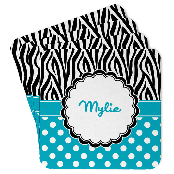 Custom Dots & Zebra Paper Coasters (Personalized)