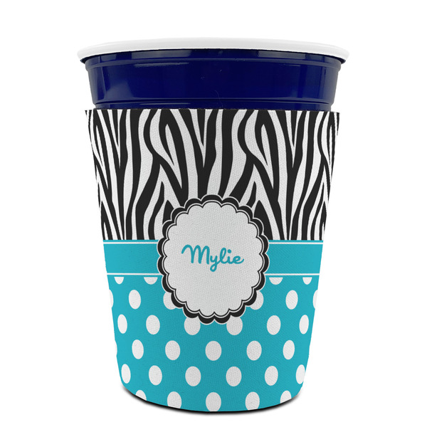 Dots & Zebra Party Cup Sleeves - without bottom - FRONT (on cup)