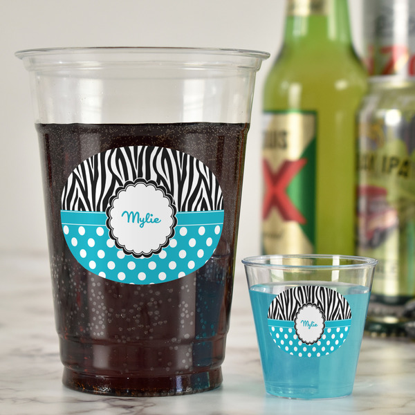 Dots & Zebra Party Cups - 16oz - In Context