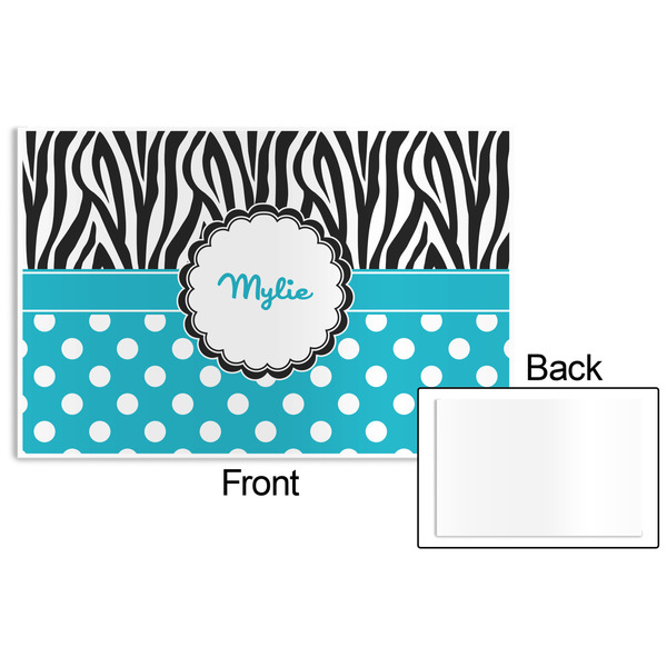 Dots & Zebra Disposable Paper Placemat - Front & Back