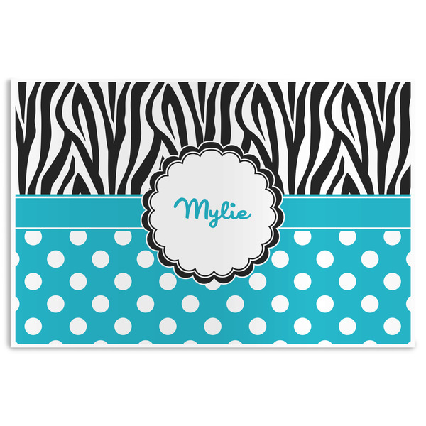 Custom Dots & Zebra Disposable Paper Placemats (Personalized)