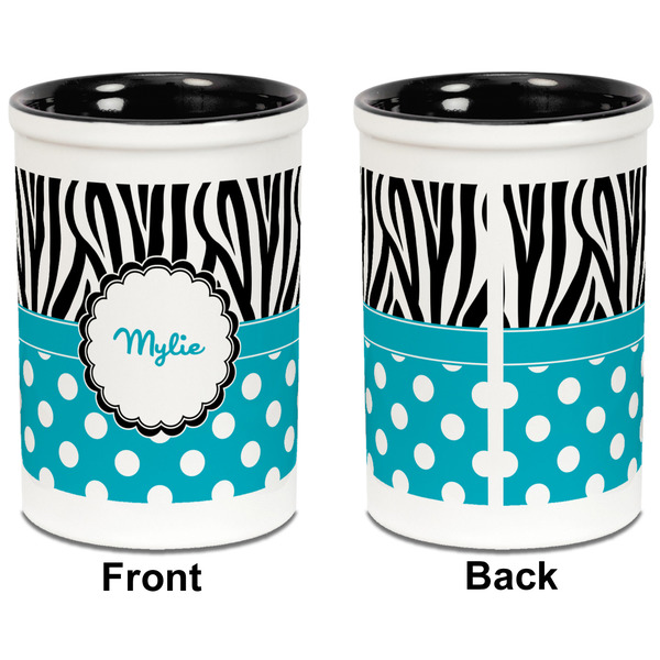 Dots & Zebra Pencil Holder - Black - approval