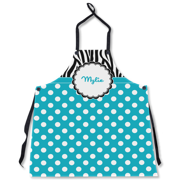 Custom Dots & Zebra Apron Without Pockets w/ Name or Text