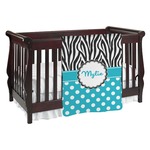 Dots & Zebra Baby Blanket (Double Sided) (Personalized)