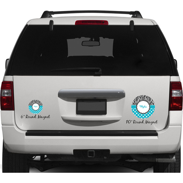 Dots & Zebra Personalized Car Magnets on Ford Explorer
