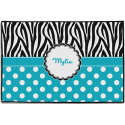 Dots & Zebra Door Mat - 36"x24" (Personalized)