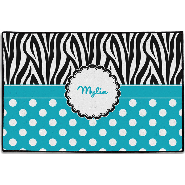 Dots & Zebra Personalized Door Mat - 36x24 (APPROVAL)
