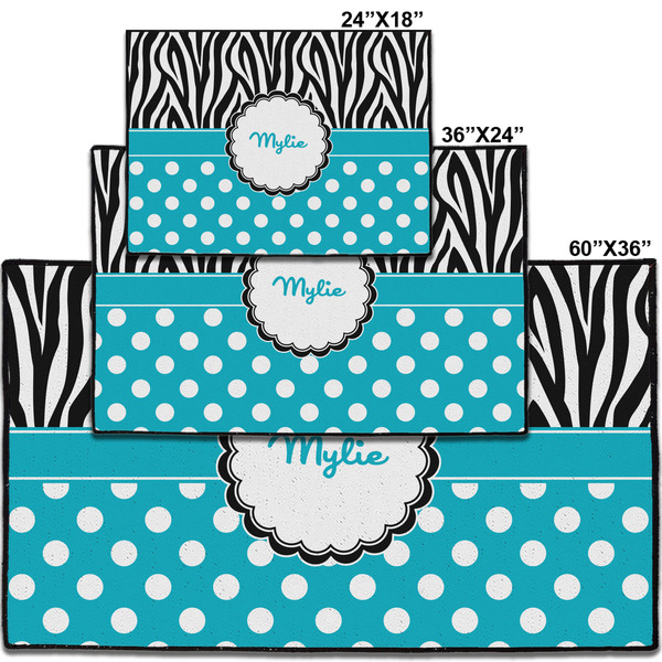 Dots & Zebra Personalized Door Mat - Group Parent IMF