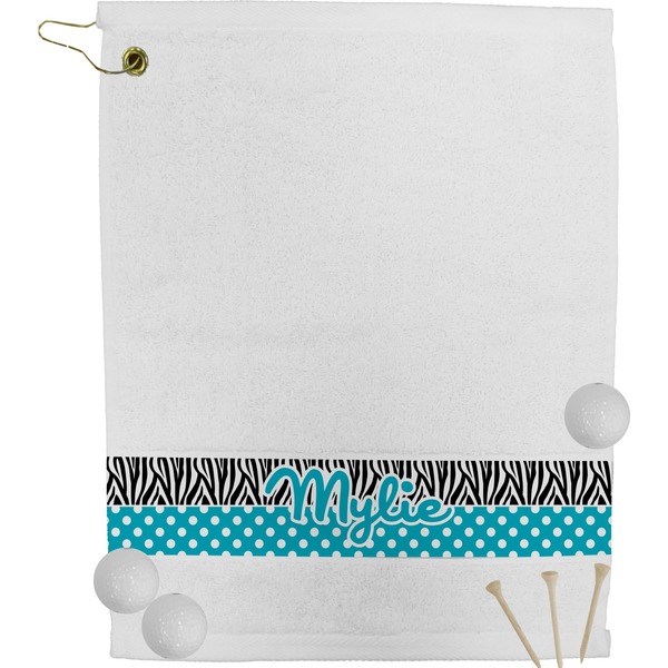 Custom Dots & Zebra Golf Bag Towel (Personalized)