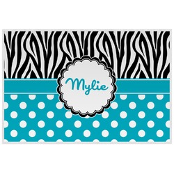 Dots & Zebra Laminated Placemat w/ Name or Text