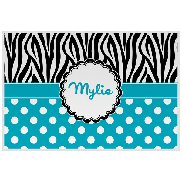Custom Dots & Zebra Laminated Placemat w/ Name or Text