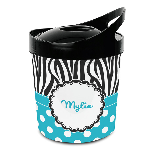 Custom Dots & Zebra Plastic Ice Bucket (Personalized)
