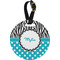 Dots & Zebra Personalized Round Luggage Tag