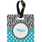 Dots & Zebra Personalized Square Luggage Tag