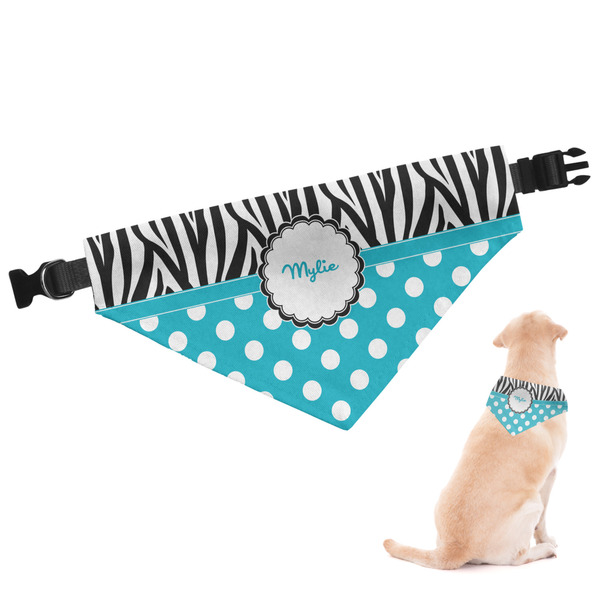 Custom Dots & Zebra Dog Bandana - Medium (Personalized)