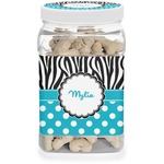 Dots & Zebra Dog Treat Jar (Personalized)