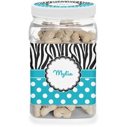 Dots & Zebra Dog Treat Jar (Personalized)