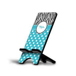 Dots & Zebra Cell Phone Stand (Large) (Personalized)