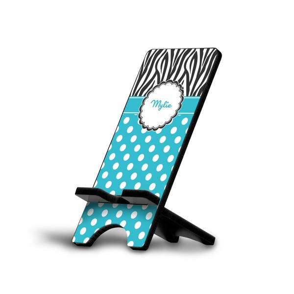 Custom Dots & Zebra Cell Phone Stand (Large) (Personalized)